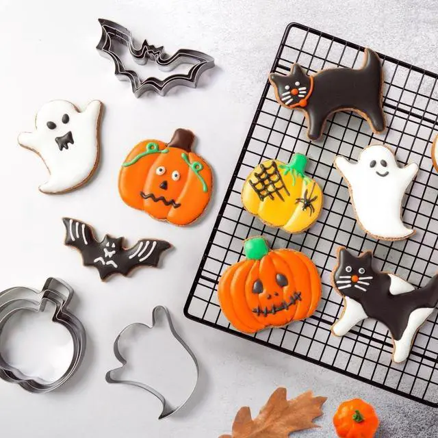 Alt view image 5 of 7 - Halloween Cookie Cutters Set - 12 Pieces Stainless Steel Halloween Cookie Cutters Shape,Pumpkin, Ghost, Bat and Cat Cookie Cutter Shapes for Halloween Food Party Decorations
