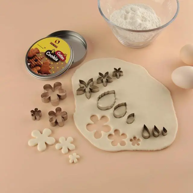 Alt view image 4 of 6 - Small Flower & Leaf Shaped Cutters Set, Cookie Fondant Cutters, Cake Decorating Kits, Mini Cookie Cutters Set of 12