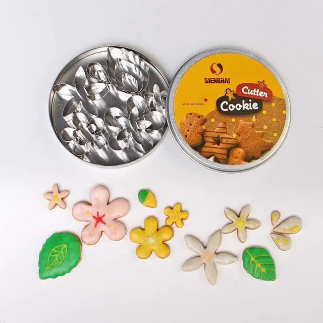 Alt view image 6 of 6 - Small Flower & Leaf Shaped Cutters Set, Cookie Fondant Cutters, Cake Decorating Kits, Mini Cookie Cutters Set of 12