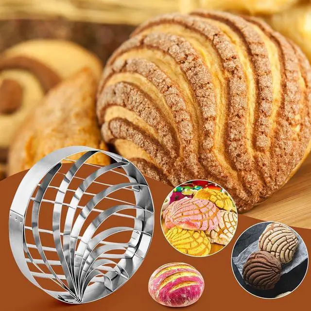 Alt view image 7 of 7 - 4 Inch DoubleSided Concha Cutter, Stainless Steel Concha Stamp, Mexican Bread Mold for Pan Dulce Mexicano, DIY Baking Cookie Cutter (Silver)