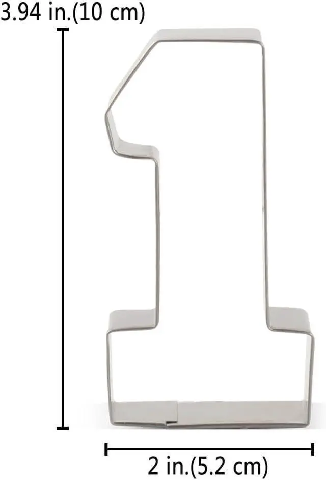 Alt view image 2 of 4 - LILIAO Number One #1 Cookie Cutter, 3.93", Stainless Steel