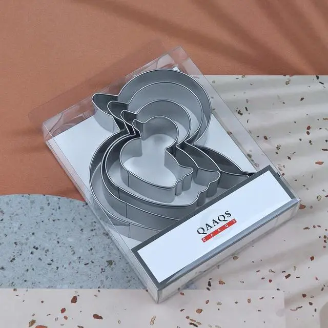 Alt view image 5 of 5 - Duck Cookie Cutter Set - 5 inch, 4 inch, 3 inch, 2 inch - 4 Piece Rubber Duck Duckling Shaped Cookie Cutters Shapes Molds - Stainless Steel