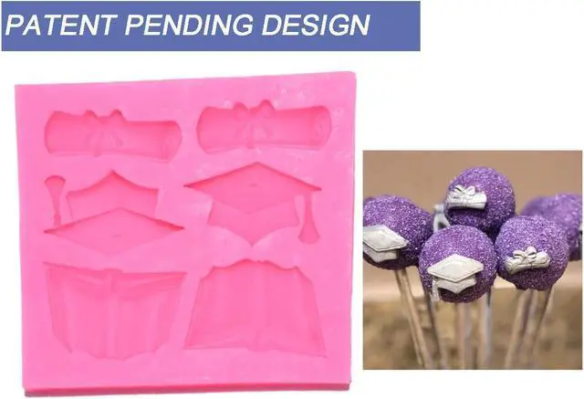 Alt view image 3 of 7 - Graduation Silicone Mold, Fondant Chocolate Mold for Cake Topper Decorations