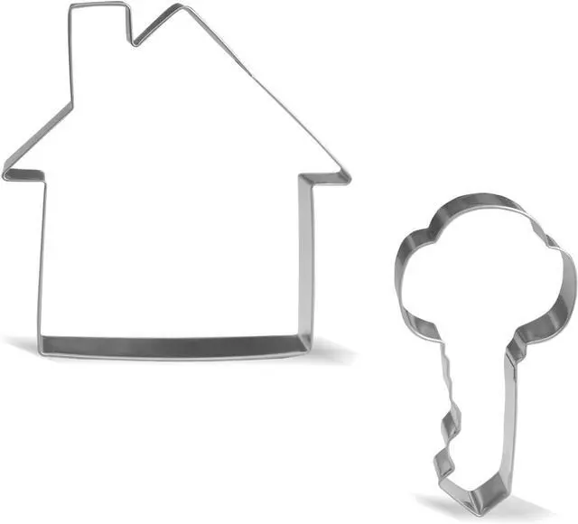 Main image of Keewah Real Estate Cookie Cutter Set - 2 Piece - 4.5 House, 4.3 Key - Stainless Steel