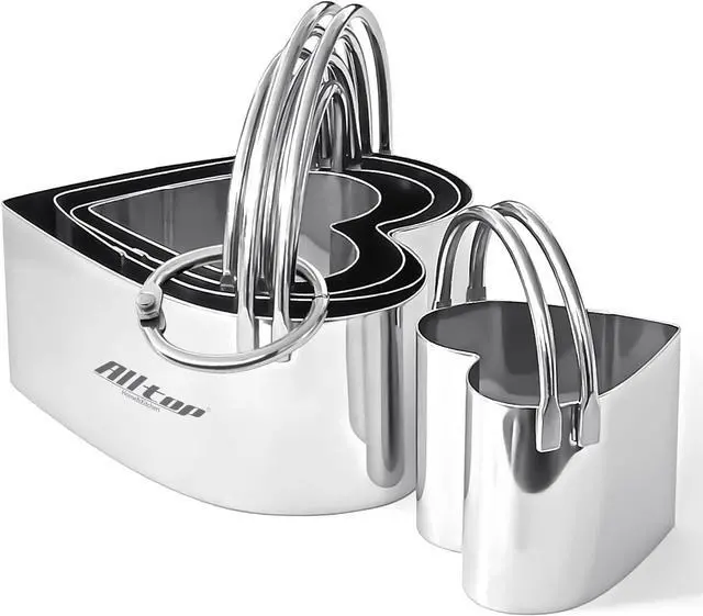 Main image of ALLTOP Biscuit Cutters with Handle, Stainless Steel Cookie Cutter, Professional Baking Essential Tools for Valentine's Day - Heart Shaped