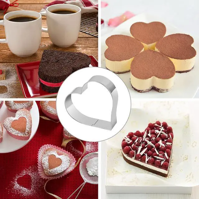 Alt view image 2 of 7 - Heart Cookie Cutter Set - 6 Piece - 3 4/5", 3 1/5", 2 4/5", 2 3/5", 2 1/5", 1 4/5" - Heart Shaped Cookie Cutters, Stainless Steel Biscuit Pastry Cutters