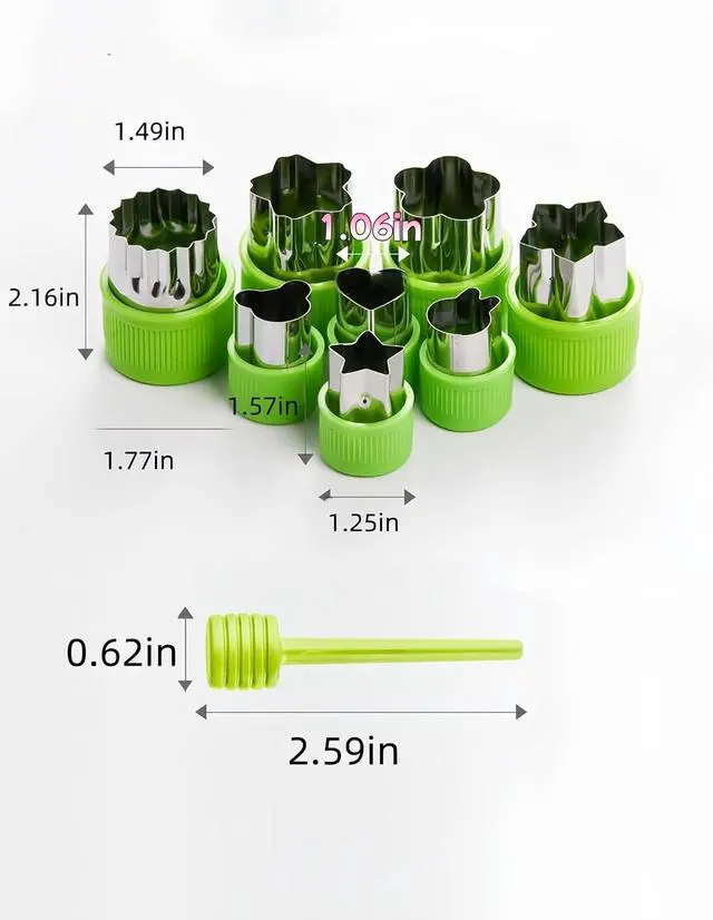 Alt view image 4 of 7 - 12-Piece teenager Cookie Cutters Set-Stainless Steel&BPA-Free Shapes for Baking (Bear,Rabbit,Star,Flower) DIY Cookies,Mini Pies,Fondant,Veggies|Dishwasher Safe,Gift for teenager & Parents (12, Green)