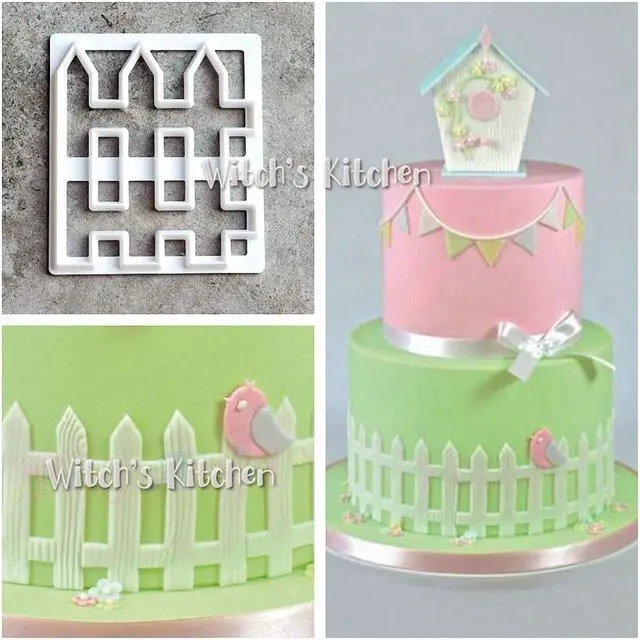 Alt view image 5 of 6 - MoldFun 2Pcs Wood Fence Cookie Cutter Plastic Mold for Fondant, Gum Paste, Cake Border Decorating