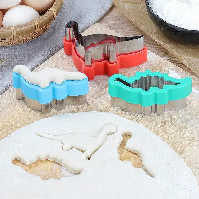 Alt view image 5 of 7 - Dinosaur Cookie Cutters Set - Stainless Steel Shaped Cookie Candy Food Cutters Molds for DIY, Kitchen, Baking, Kids Dinosaur Theme Birthday Party Supplies Favors (8pack)
