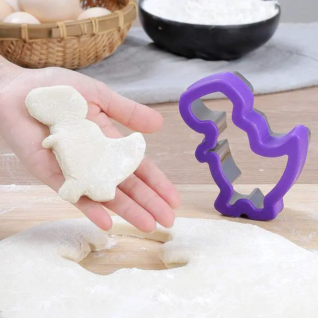Alt view image 7 of 7 - Dinosaur Cookie Cutters Set - Stainless Steel Shaped Cookie Candy Food Cutters Molds for DIY, Kitchen, Baking, Kids Dinosaur Theme Birthday Party Supplies Favors (8pack)