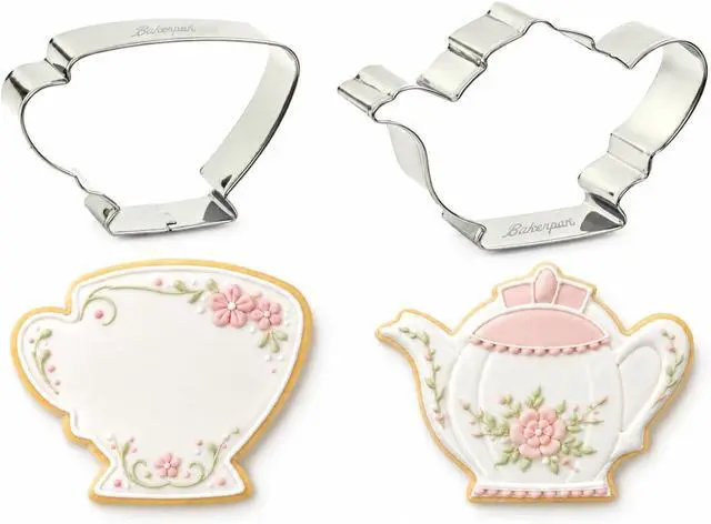 Main image of Bakerpan Stainless Steel Cookie Cutter Tea Pot & Cup Set