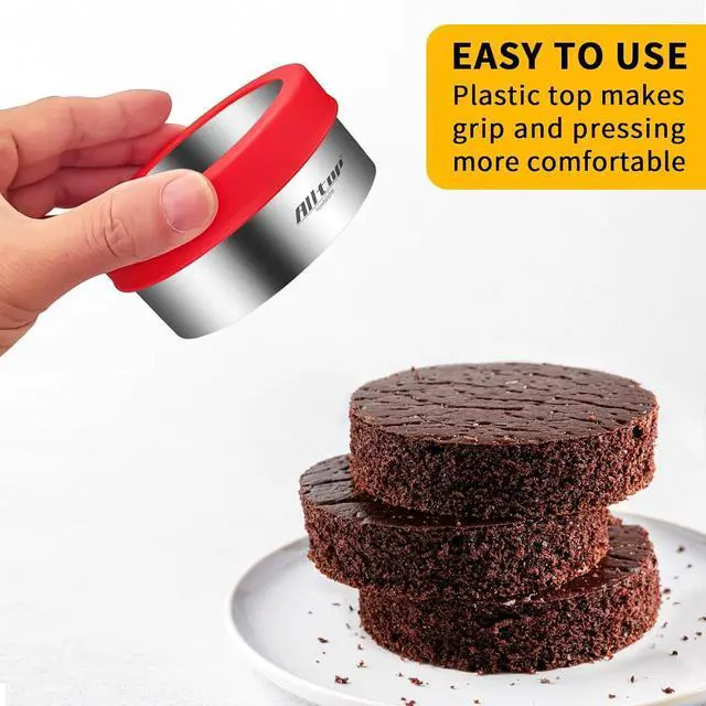 Alt view image 3 of 6 - ALLTOP Round Cookie Cutter Set 4 Different Sizes of Stainless Steel Biscuit Cutters for Baking, Donut, English Muffin, and More