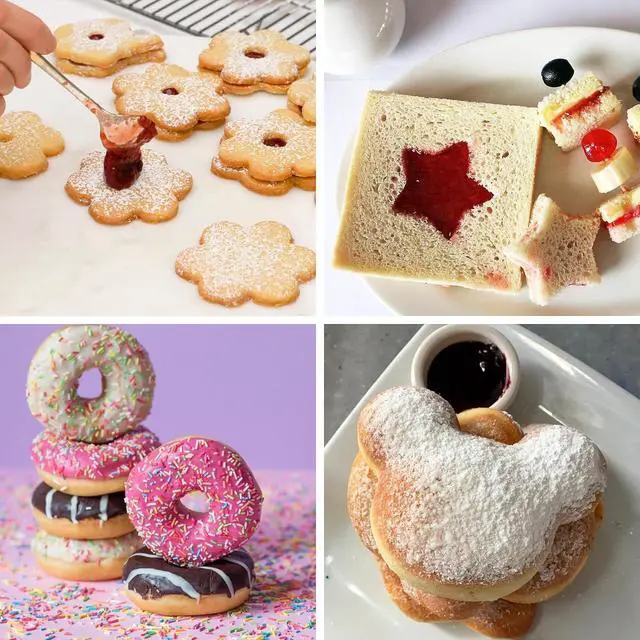 Alt view image 6 of 6 - ALLTOP Star Cookie Cutters Set 4 Pcs Different Sized Biscuit Cutter, Donut & English Muffin Cutter for Baking