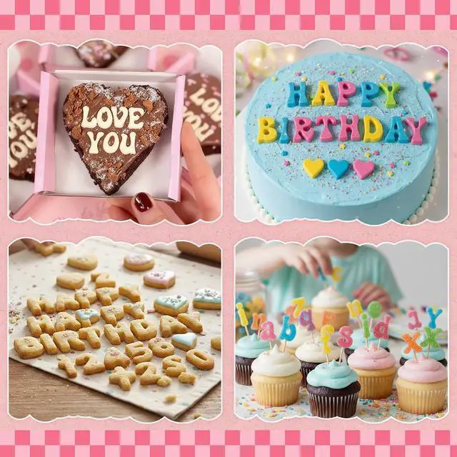 Alt view image 5 of 7 - 6PCS Chocolate Molds, Letters Numbers Silicone Candy Molds