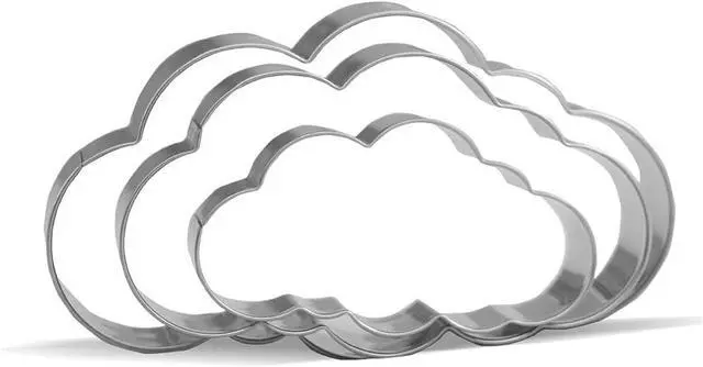 Main image of Cloud Cookie Cutter Set - 4.7,3.9,3 - 3 Piece - Stainless Steel