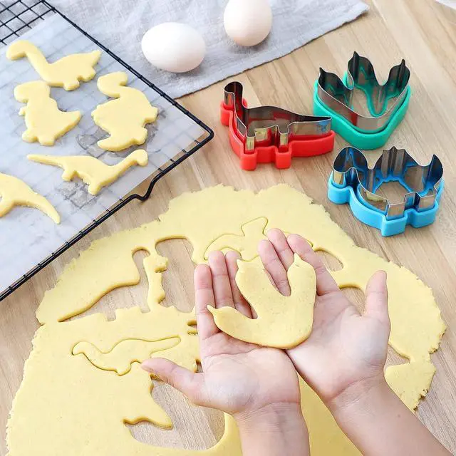 Alt view image 4 of 7 - MUYIYAMEI 8pcs Dinosaur Cookie Cutter Set - Stainless steel Sandwich Cookie Food Cutter Molds, Kitchen Baking, Cookies, Sandwiches, Children's Dinosaur Themed Birthday Party.