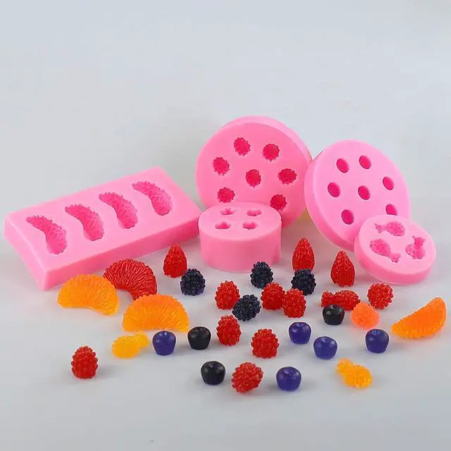 Alt view image 3 of 7 - Juome Fruit Shape Jelly Molds 3D Mini Pineapple Strawberry Orange Blueberry