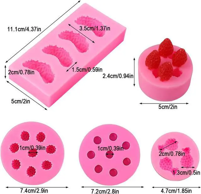 Alt view image 2 of 7 - Juome Fruit Shape Jelly Molds 3D Mini Pineapple Strawberry Orange Blueberry