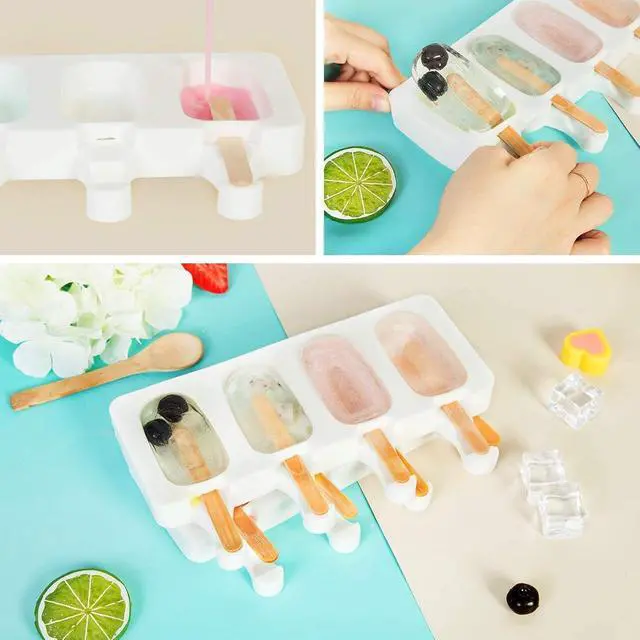 Alt view image 6 of 6 - Ouddy Life Popsicle Molds Set of 2, Ice Pop Molds Silicone Cake Pop Mold