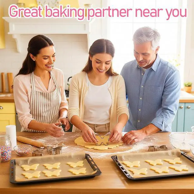 Alt view image 3 of 7 - 3 Pcs Butterfly Cookie Cutter Set, Stainless Steel Butterflies Shaped Baking Molds, Sandwich Cutter, Butterfly Fondant Biscuit Cutters for Biscuit, DIY Cake Craft, Pastry Decoration (3 Sizes)