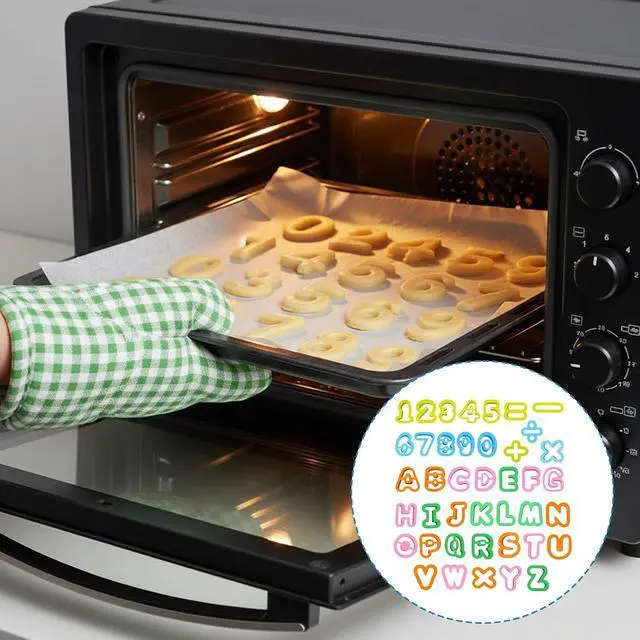 Alt view image 5 of 7 - 41PCS Alphabet Playdough Cutter Set with Numbers Cutters, Mathematical Symbols, Colorful Alphabet Cookie Cutters, Durable Fondant Letter Cutter for Learning Letters, Number, Counting, and Crafting