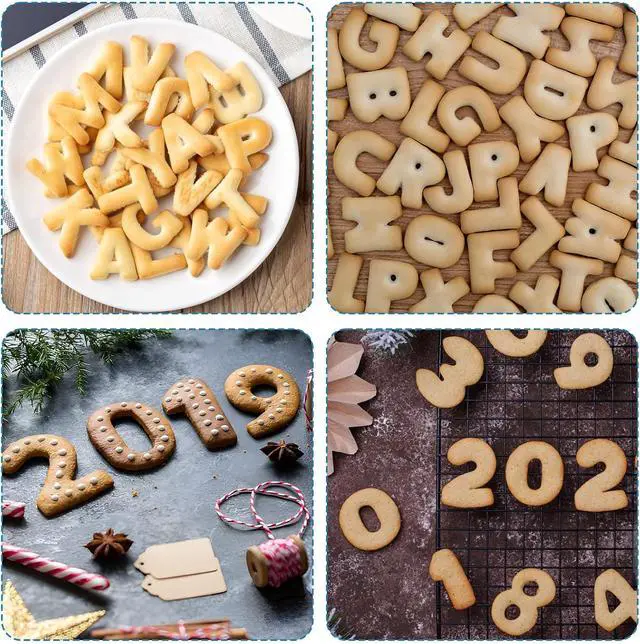 Alt view image 7 of 7 - 41PCS Alphabet Playdough Cutter Set with Numbers Cutters, Mathematical Symbols, Colorful Alphabet Cookie Cutters, Durable Fondant Letter Cutter for Learning Letters, Number, Counting, and Crafting
