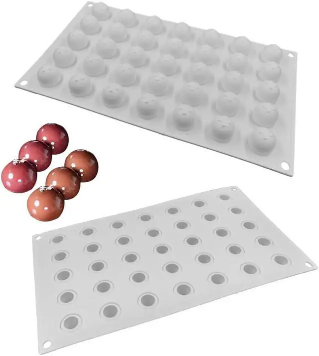 Main image of Goldbaking Silicone Ball Chocolate Bombs Mold Small 3D Sphere Candy Truffle Baking Tray Chocolate Mould Ice Jelly Pop Maker (2.2cm diameter)
