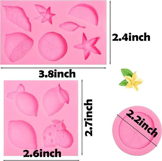Alt view image 2 of 7 - Lemon Lime Fruit Silicone Fondant Molds for Cake Decorating