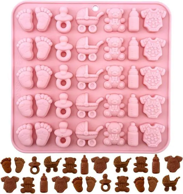 Main image of 1-Piece Baby Shower Silicone Chocolate Mold, 3D Mini Candy Mold