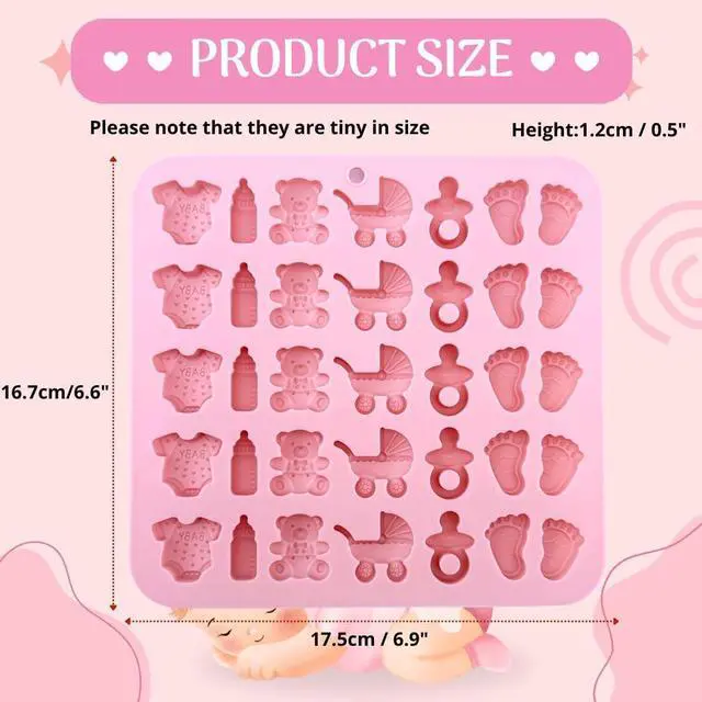 Alt view image 4 of 5 - 1-Piece Baby Shower Silicone Chocolate Mold, 3D Mini Candy Mold