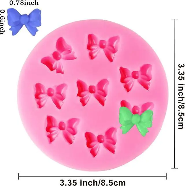 Alt view image 4 of 6 - Actvty Bow Chocolate Mold, 4 Pcs Mini Bow Molds, Silicone Bows Fondant Molds for DIY Desserts, Cake Pop, Candy, Cake Decorating