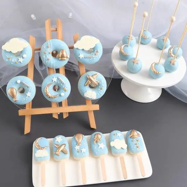 Alt view image 6 of 7 - Moon and Star Molds Silicone, Cloud Fondant Mold Moon Star Chocolate Molds for Candy Baking Sugar Cake Pop Cupcake Cake Decorating