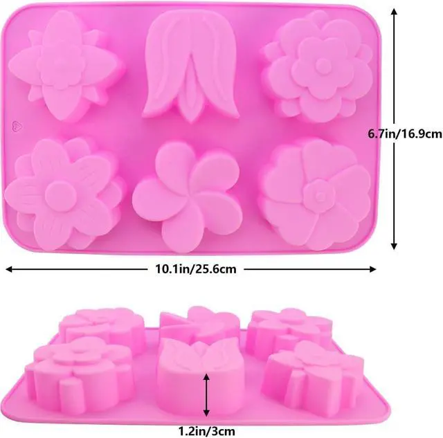 Alt view image 2 of 7 - 2 Packs 6-Cavity Silicone Flower Mold Assorted for Soap Baking