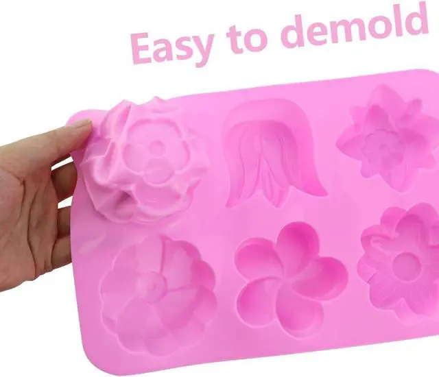 Alt view image 4 of 7 - 2 Packs 6-Cavity Silicone Flower Mold Assorted for Soap Baking