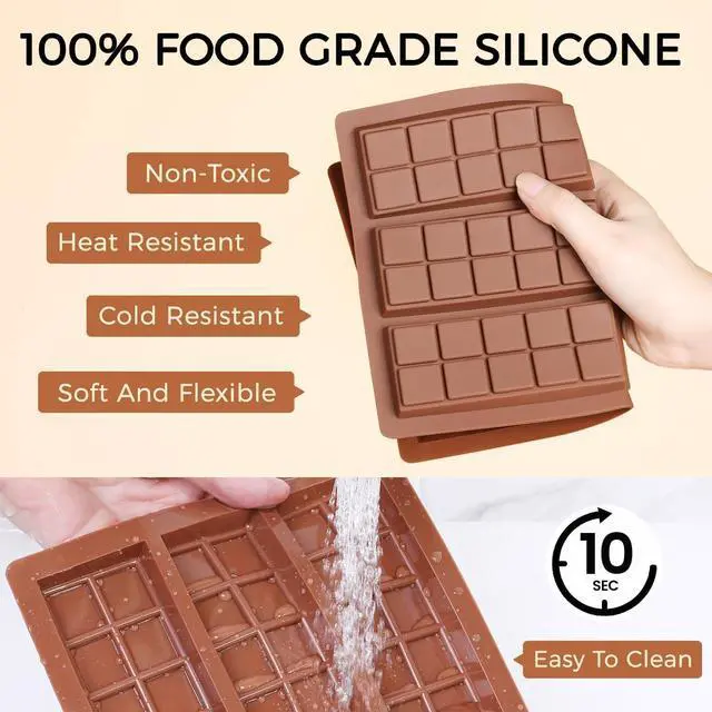 Alt view image 4 of 7 - Chocolate Bar Mold - Non-Stick Chocolate Molds, Food Grade Silicone Deep Mold for Dubai Pistachio, Candy, Snacks