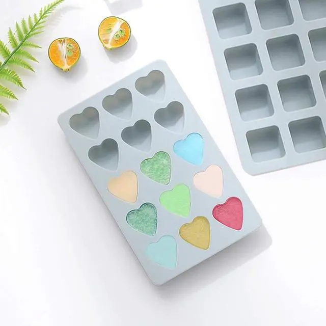 Alt view image 3 of 7 - 3 Pcs Candy & Chocolate Silicone Molds Set, Including Heart, Round, Square