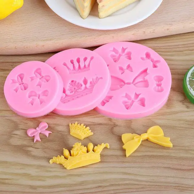 Alt view image 6 of 7 - Bow Silicone Fondant Mold Crown Chocolate Candy Mold Cupcake Top Decoration, Pastry, Biscuit Decoration, Chocolate, Jewelry, DIY Craft Items, Birthday Parties.