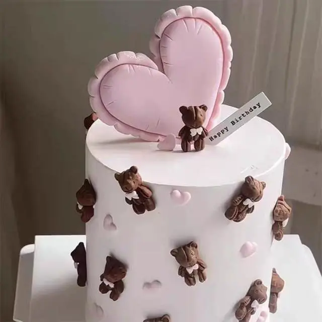 Alt view image 3 of 6 - 4 PCS Bear Silicone Fondant Molds Mini 3D Teddy Bear Candy Cake Chocolate Molds for Cake Decoration, DIY Desserts, Cupcake, Fondant, Clay, Gum Paste