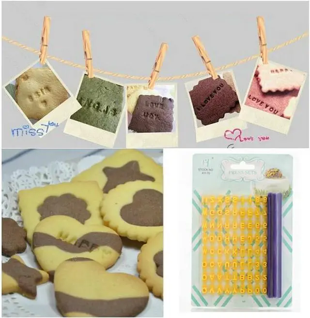 Alt view image 4 of 4 - Gracelife 73 pcs Alphabet, Number, Letter Symbols Biscuit Fondant Cake/Cookie Stamp Impress Embosser cutter - Mold Tool Set