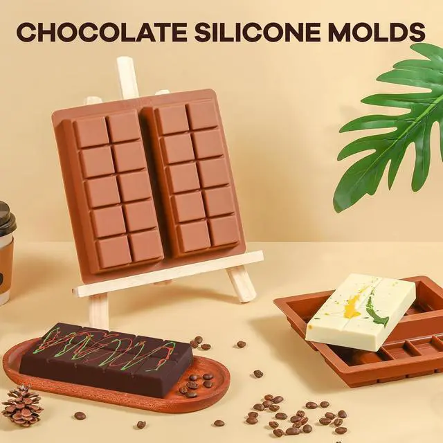 Alt view image 4 of 7 - Dubai Chocolate Molds 1 Inch Deep, Silicone Chocolate Bar Mold Non-Stick, Flexible, Large and Thick Homemade Chocolates, Candies, and Desserts - Set of 1