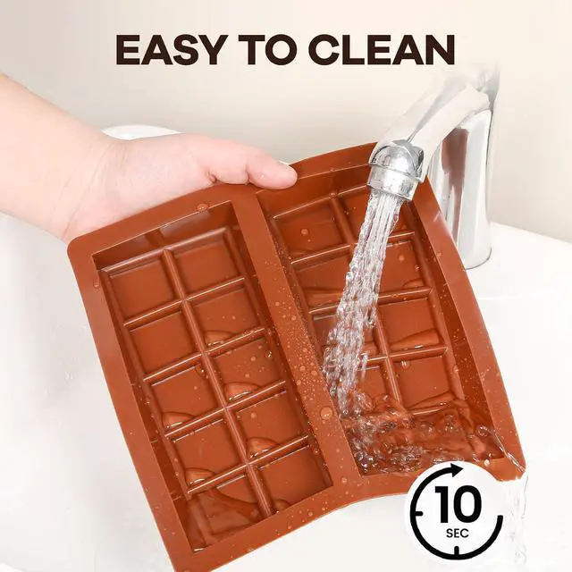 Alt view image 6 of 7 - Dubai Chocolate Molds 1 Inch Deep, Silicone Chocolate Bar Mold Non-Stick, Flexible, Large and Thick Homemade Chocolates, Candies, and Desserts - Set of 1