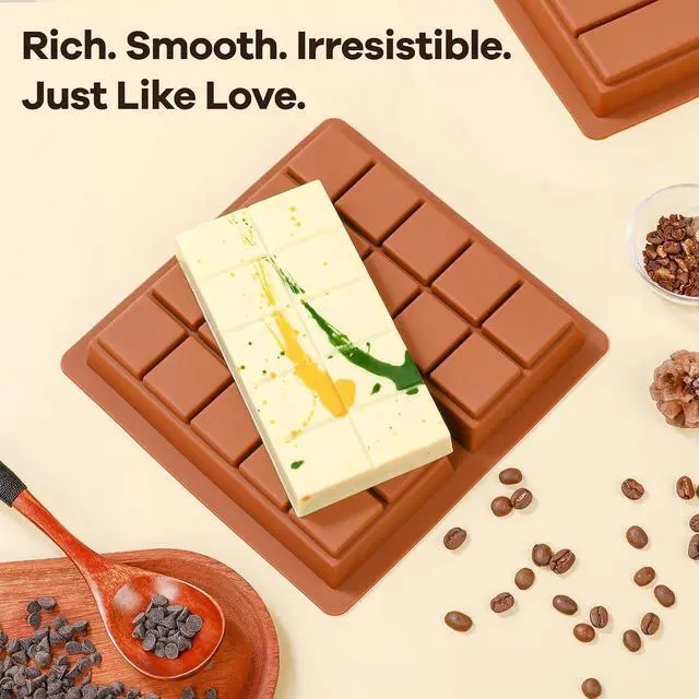 Alt view image 7 of 7 - Dubai Chocolate Molds 1 Inch Deep, Silicone Chocolate Bar Mold Non-Stick, Flexible, Large and Thick Homemade Chocolates, Candies, and Desserts - Set of 1