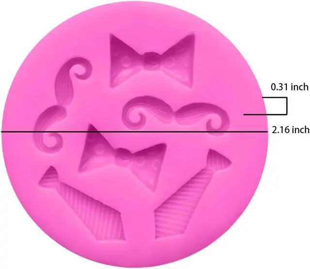 Alt view image 2 of 6 - Luckycivia 4 PACK Bow Ties Beard Mini Silicone, Candy Chocolate Fondant Mold, Silicone Cake Mould
