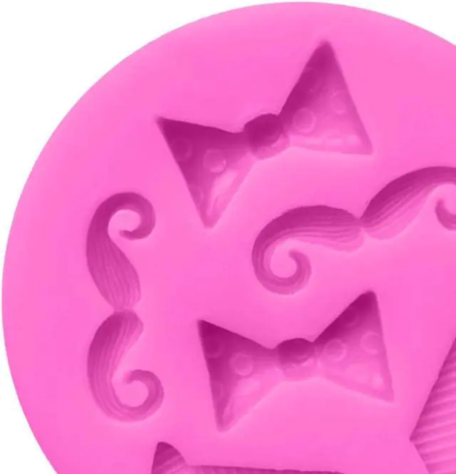 Alt view image 6 of 6 - Luckycivia 4 PACK Bow Ties Beard Mini Silicone, Candy Chocolate Fondant Mold, Silicone Cake Mould