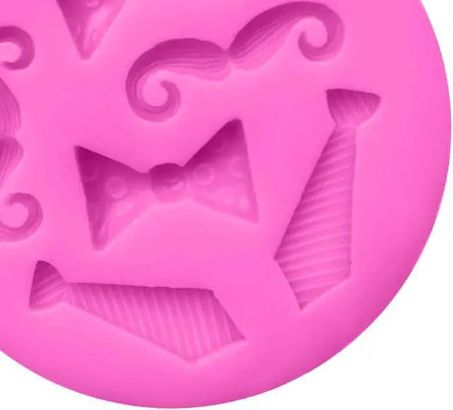 Alt view image 5 of 6 - Luckycivia 4 PACK Bow Ties Beard Mini Silicone, Candy Chocolate Fondant Mold, Silicone Cake Mould