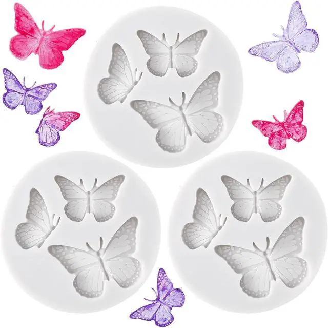 Main image of HINZIC 3PCS Mini Butterfly Silicone Molds, Polymer Clay DIY Crafts, Grey