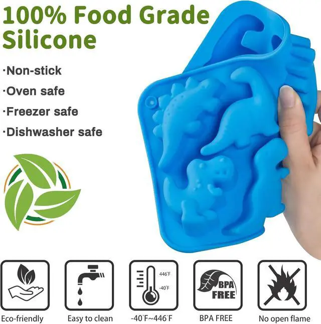 Alt view image 3 of 7 - JOERSH Dinosaur Silicone Candy Molds, 2Pcs, 16-Cavity