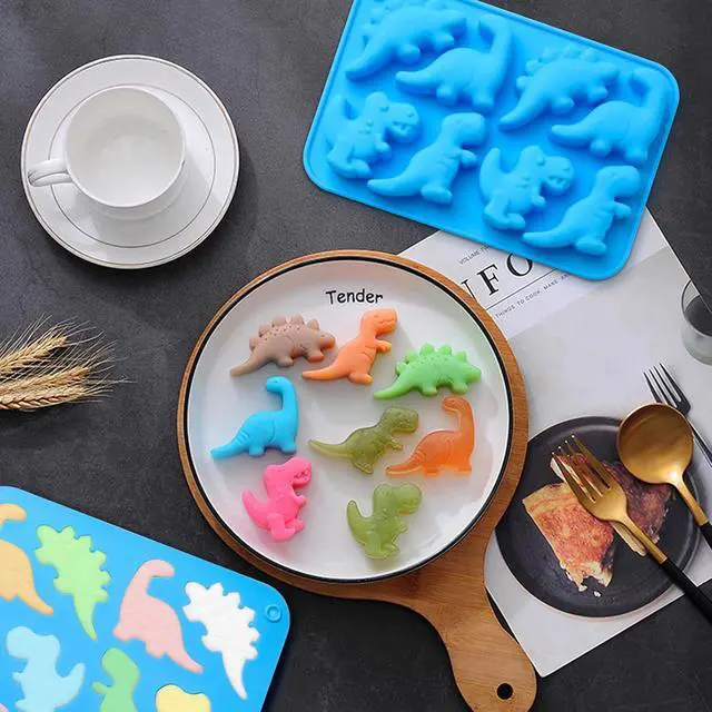 Alt view image 6 of 7 - JOERSH Dinosaur Silicone Candy Molds, 2Pcs, 16-Cavity