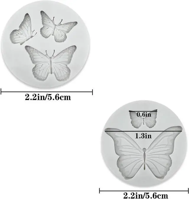 Alt view image 4 of 7 - 5 Pack Butterfly Rose Flower Stems Birds Blossoms Silicone Fondant Mold, for Making Chocolate Fondant Jelly Polymer Clay Soap Crafting DIY Projects and Cake Decoration