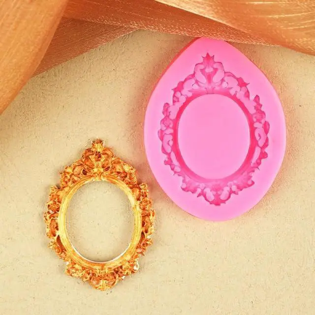 Alt view image 5 of 5 - 9 PCS Picture Frames Fondant Silicone Molds, TuNan Vintage Style Photo Frame Moulds for Cake Decorating Cupcake Topper Chocolate Candy Polymer Clay